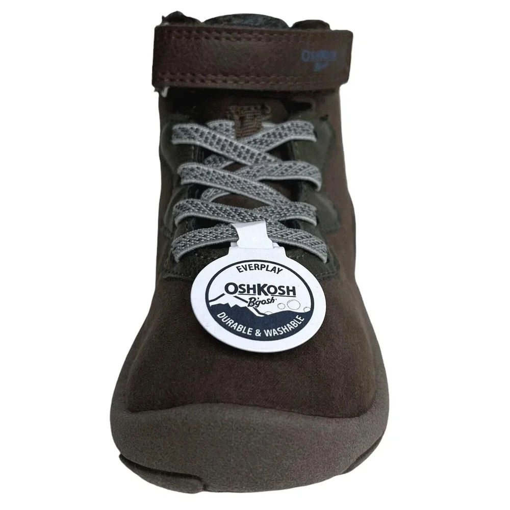 OshKosh B'gosh Toddler Boys Slip-on Ankle Boots Size‎ 8 Brown Mid Top Washable